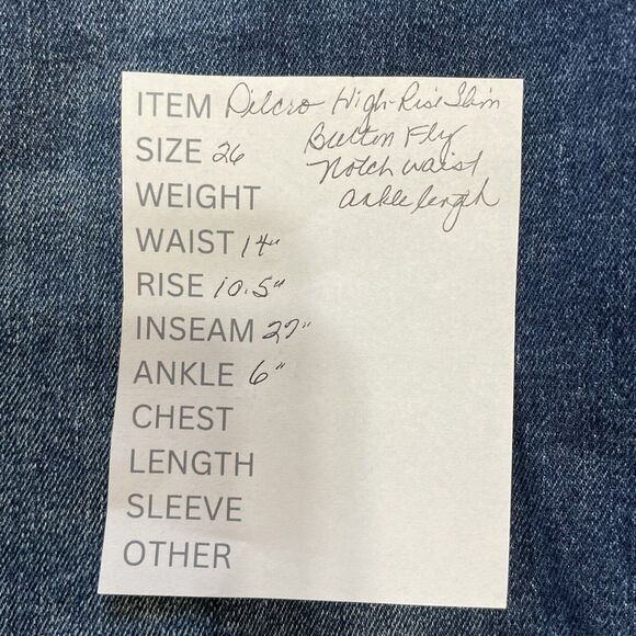 Pilcro Anthropologie High Rise Slim Jeans Women’s 26 Blue Button Fly Pockets - Picture 10 of 10